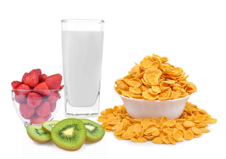 tasty cornflakes  isolated on white