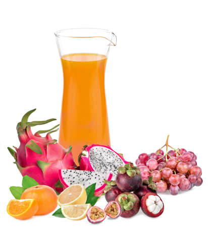 Combine fruit isolated on white backgroundの写真素材