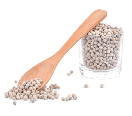 White pepper  isolated on white backgroundの写真素材