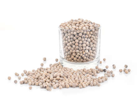 White pepper  isolated on white backgroundの写真素材