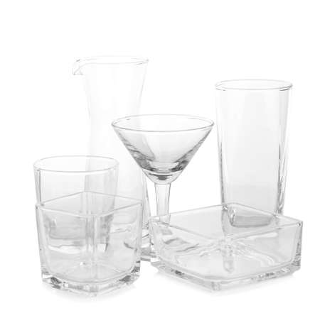 Empty glass isolated on whiteの写真素材