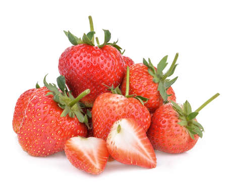 Red berry strawberry isolated on white backgroundの写真素材