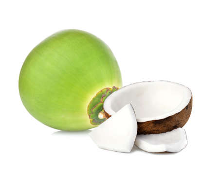 Coconut isolated on a white backgroundの写真素材