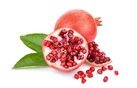 pomegranate isolated on white backgroundの写真素材