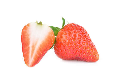 Red berry strawberry isolated on white backgroundの写真素材