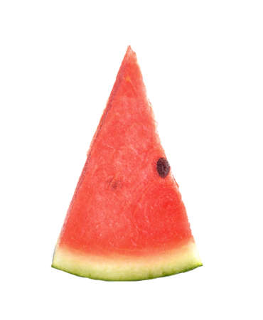 Sliced ripe watermelon isolated on white backgroundの写真素材