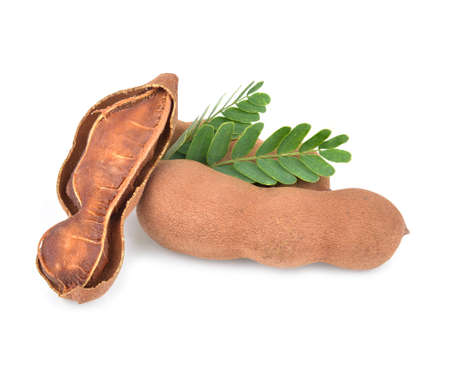 Sweet tamarind on a white backgroundの写真素材