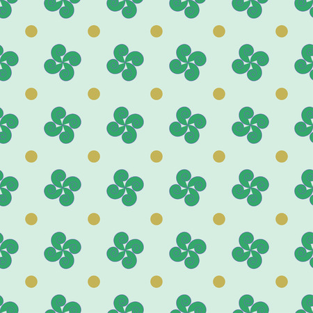 Polka dot and flower geometric seamless pattern. Fashion graphic background design. Modern stylish abstract texture. Template for prints, textiles, wrapping, wallpaper, website etc VECTOR illustrationのイラスト素材
