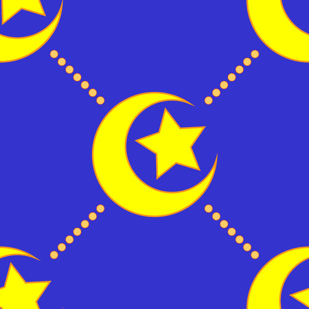 Star and moon geometric seamless pattern. Fashion graphic background design. Modern stylish abstract color texture. Template for prints, textiles, wrapping, wallpaper, website etc. VECTOR illustrationのイラスト素材