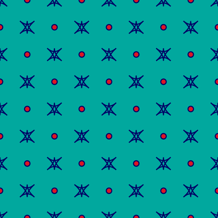 Star and polka dot geometric seamless pattern. Fashion graphic background design. Modern stylish abstract texture. Colorful template 4 prints, textiles, wrapping, wallpaper, website VECTOR ilustrationのイラスト素材