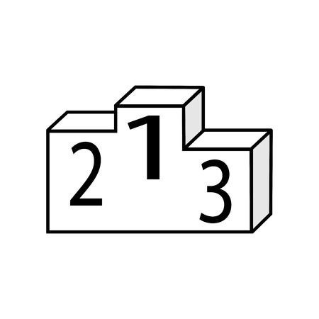 Sign pedestal. Monochrome podium icon isolated on white background. Flat design style. Emblem of reward, achievement. Symbol of competition, prize, achievement. Stock vector illustrationのイラスト素材