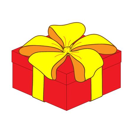 Close gift box with bow sign.のイラスト素材