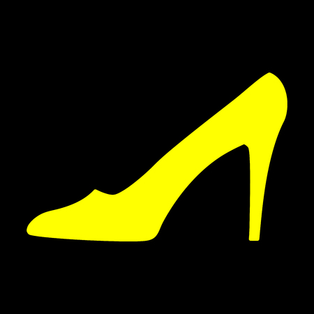 Image of elegant yellow shoe in black background. Logo for fashion. Stock vector illustrationのイラスト素材