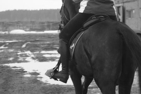 woman on the horseの写真素材