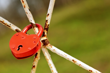 Heart shaped lock holds the marriage bond by Russian wedding traditionsの写真素材