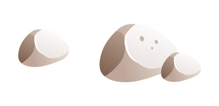 Illustration of simple light stones with highlights.のイラスト素材