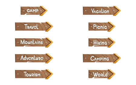 Stylized inscriptions on the theme of tourism.のイラスト素材