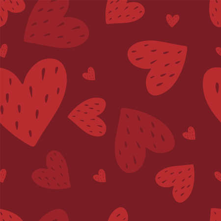 Hearts seamless pattern, lovely romantic background, great for Valentines Day.のイラスト素材