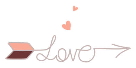 Arrow with the inscription Love great for Valentines Day, March 8のイラスト素材