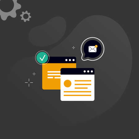 Simple multi-colored icons related to programming and communication on background, perfect for...