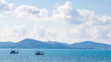 View of the sea, Sattahip in the province Chonburi, Thailand.の写真素材