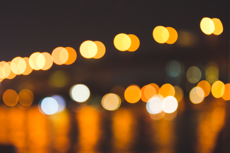 Night city street lights bokeh backgroundの写真素材