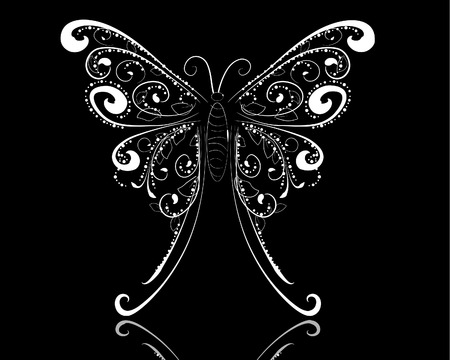 lace butterflyのイラスト素材