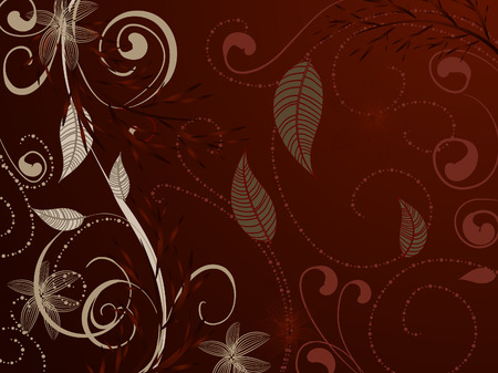 vintage pattern red brownのイラスト素材