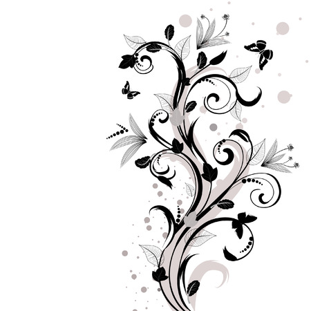 abstract flower pattern plantのイラスト素材