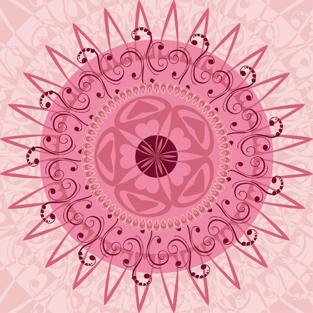 arabesque pattern pink carpetのイラスト素材