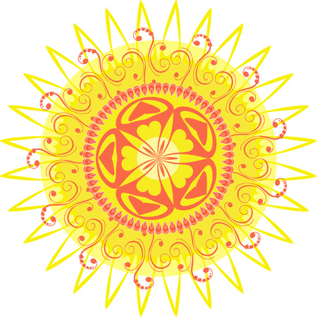 arabesque pattern sunのイラスト素材