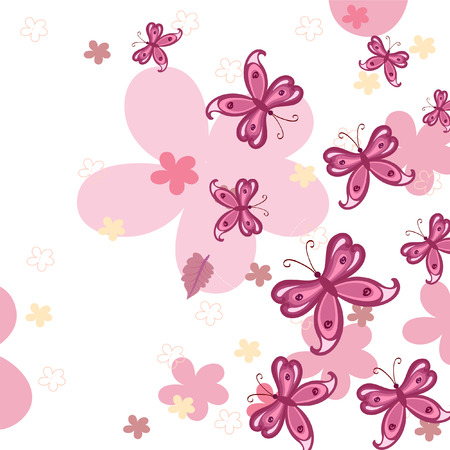 background with butterfliesのイラスト素材