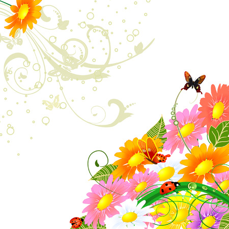 flower cornerのイラスト素材