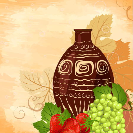 still life wine setのイラスト素材