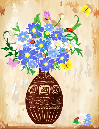 Vase wildflowersのイラスト素材