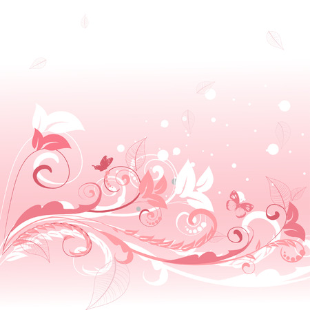 pink floral patternのイラスト素材