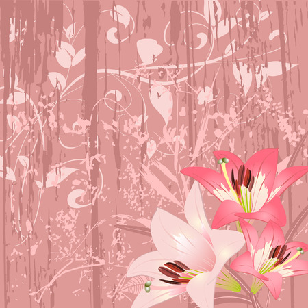 grunge background with flowersのイラスト素材