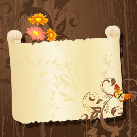 grunge background with papyrus holidayのイラスト素材