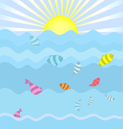 Fish splashのイラスト素材