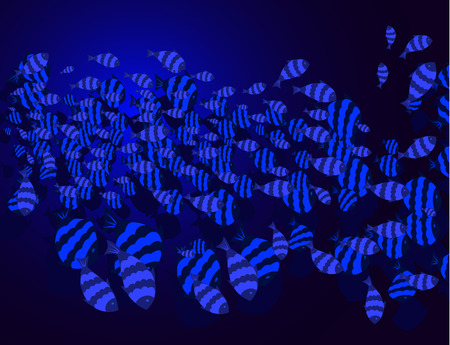 shoals of fish in the deepのイラスト素材