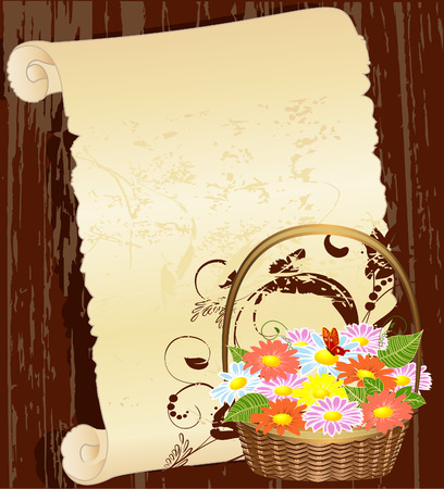 Flower basket in the background grungeのイラスト素材