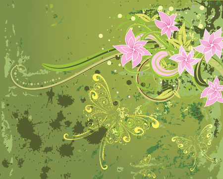 grunge floralのイラスト素材