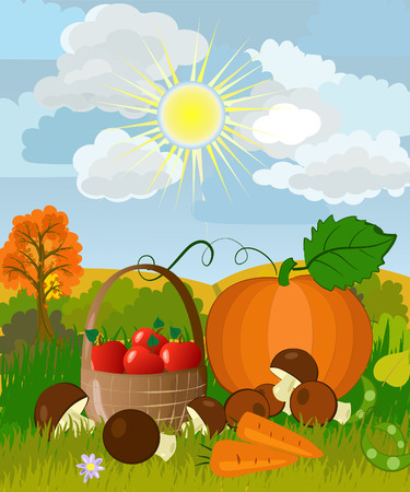 Harvest on the natureのイラスト素材