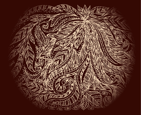 drawing abstract floral pattern inkのイラスト素材