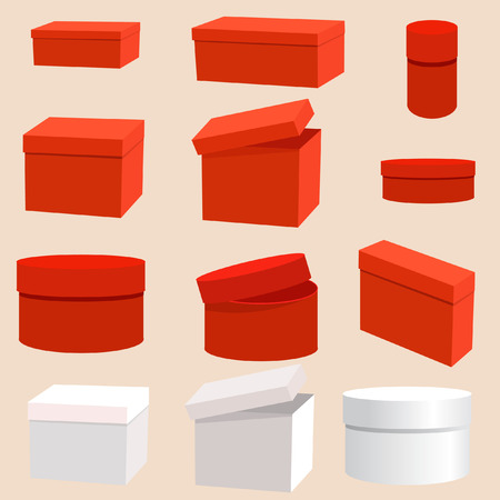 set of empty boxesのイラスト素材