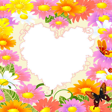 frame is the heart of the daisiesのイラスト素材