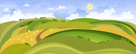 Summer Landscape Panoramaのイラスト素材