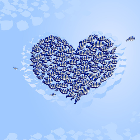 Valentine from marine fishのイラスト素材