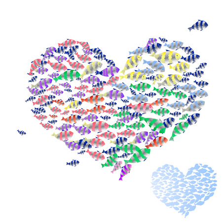 Valentine from marine fishのイラスト素材