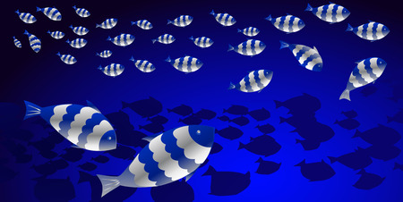 Shoal of fish in the oceanのイラスト素材